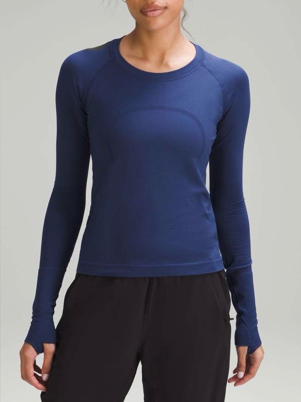 Lululemon Swiftly Tech Long-Sleeve Shirt 2.0 Waist Length Size 4 Night Sea